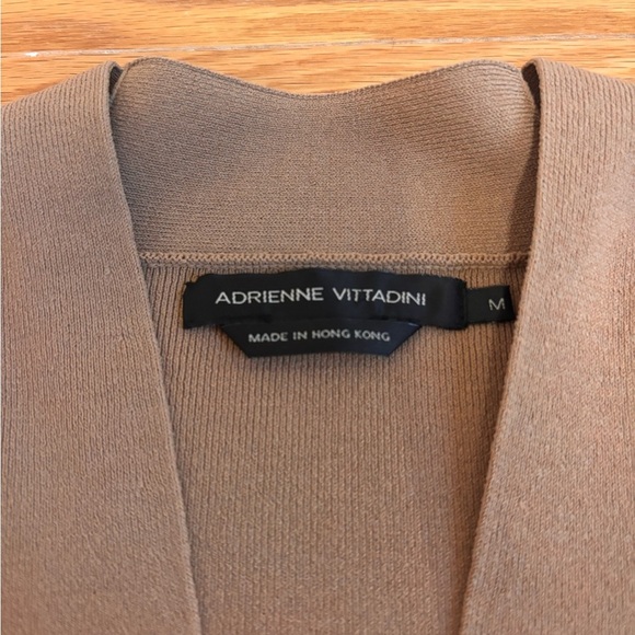 Adrienne Vittadini Soft Women’s Tan Long Sleeve V Neck Size M - Picture 3 of 4
